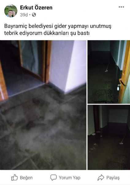 Bayramiç’te İşyerlerini Su Bastı 