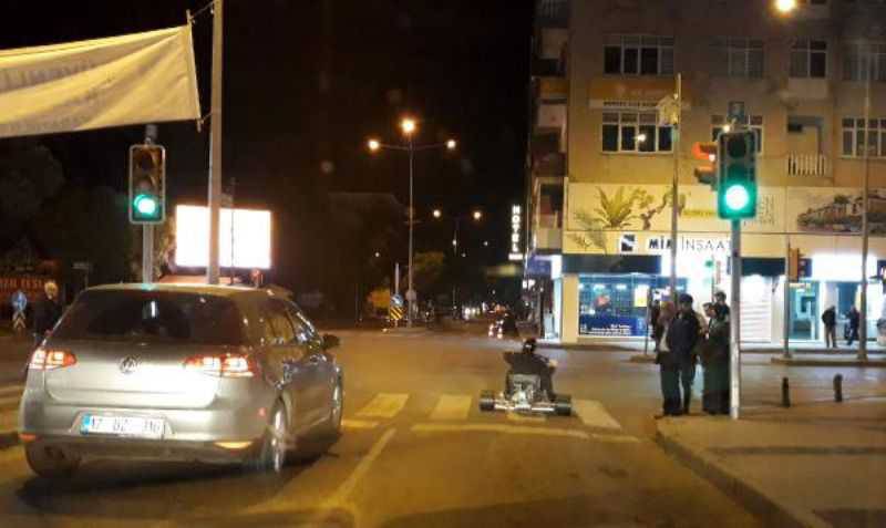 Go-Kart Aracıyla Trafiğe Çıktı, Patinaj Yaparak Sürücüleri Korkuttu