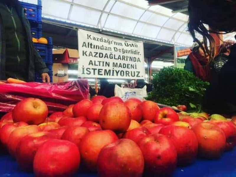 Pazarda, 'Kazdağları'nda Altın Madeni İstemiyoruz' Standı Açtılar