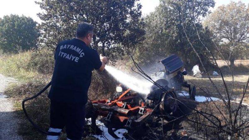 Otları Yakarken Alev Alan Traktörü Kullanılamaz Hale Geldi