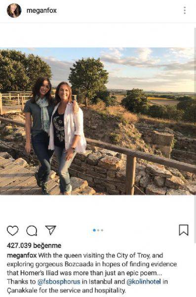 Megan Fox'tan 'Troya' Paylaşımı