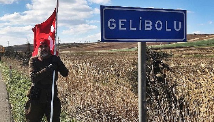 Şehitler İçin İstanbul'dan Çanakkale'ye Yürüyen Gazi Torunu, Gelibolu'ya Ulaştı