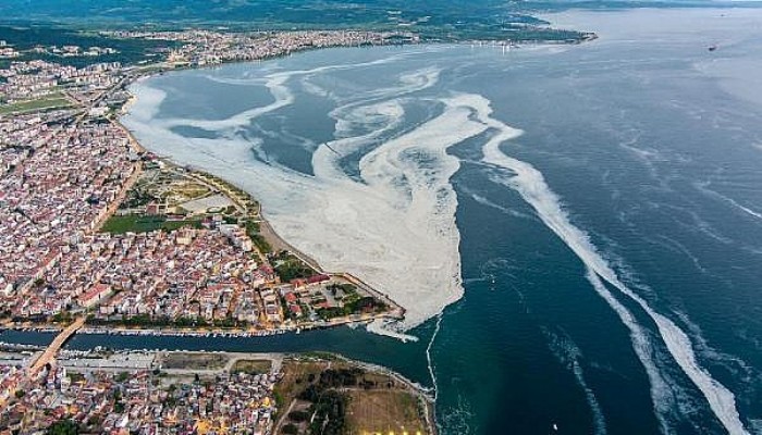 Çanakkale Boğazı'nı Kaplayan 'Deniz Salyası' Havadan Görüntülendi