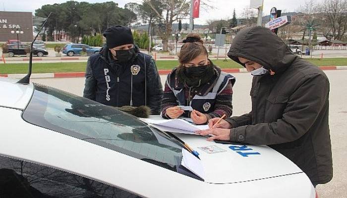 Çan'da Sokağa Çıkma Kısıtlamalarında Trafik Denetimleri