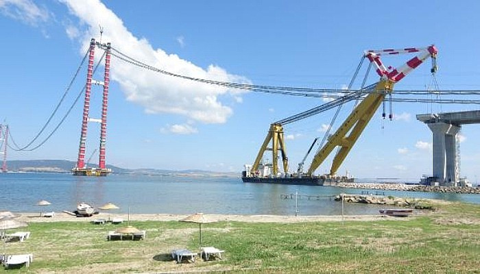 1915 Çanakkale Köprüsü'ne İlk Tabliye Bloğun Montajı Yapıldı