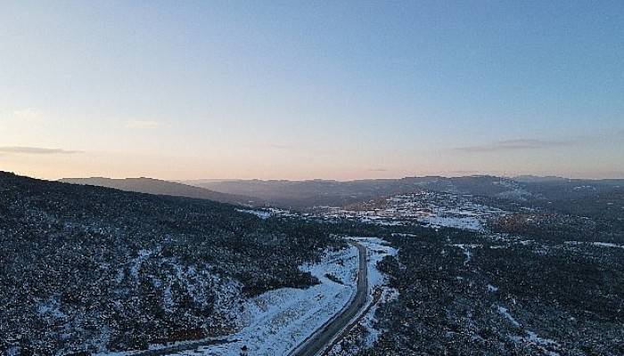 Çanakkale'de Kar Manzarası Drone İle Görüntülendi