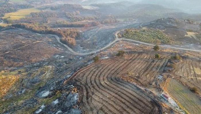 Çanakkale'de Yanan Alanlar Dron İle Havadan Görüntülendi