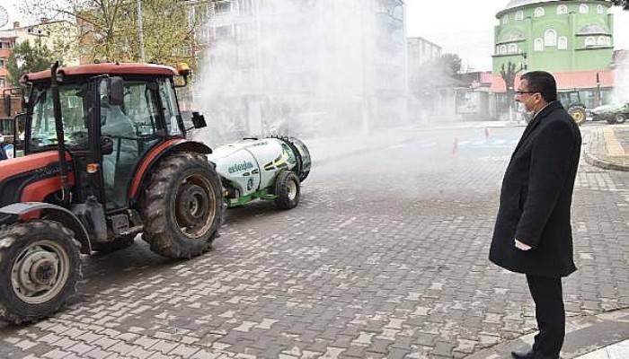 Çan'da Cadde ve Sokaklara 'Atomizer' Dezenfeksiyon