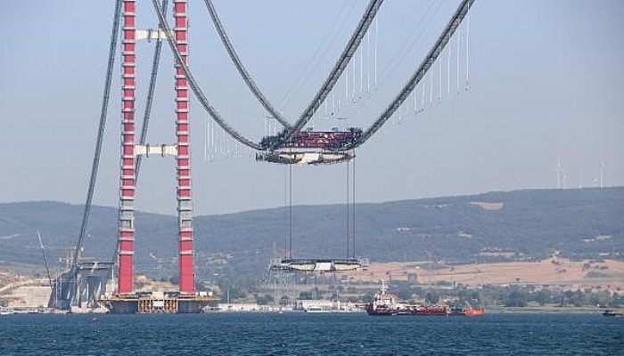 1915 Çanakkale Köprüsü'nde 3'üncü Mega Tabliye Blok Montajı Başladı